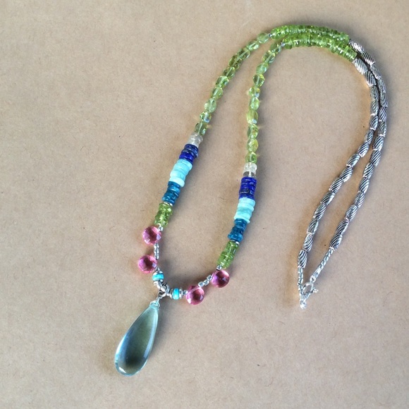 Handcrafted Sundance charm Sterling Silver Multi Stone Necklace Stunning NEW - Picture 8 of 10